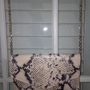Steve Madden Snakeskin Crossbody with Gold Chain
